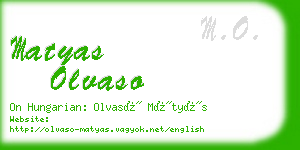 matyas olvaso business card